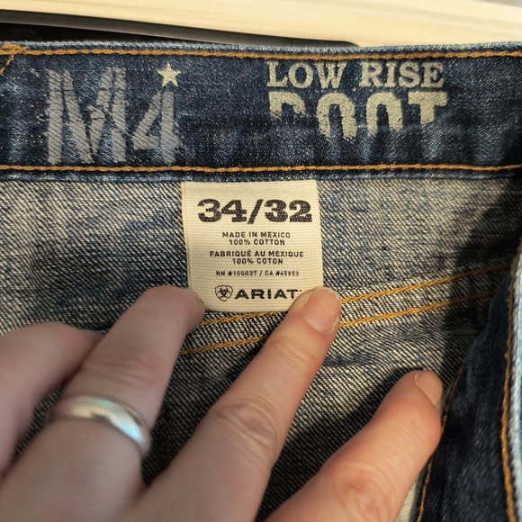 Ariat M4 Jeans Men's Size 34x32 Low Rise Boot Dark Wash Western Denim Cowboy - Picture 6 of 9